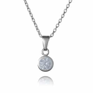 Sterling Silver April Birthstone Necklace - inscripture - personalised jewellery