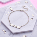 Silver Chain Bar Handwriting Bracelet - Inscripture