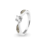 EV-R-313-Transparent Solitaire Ashes Ring - Ashes Jewellery