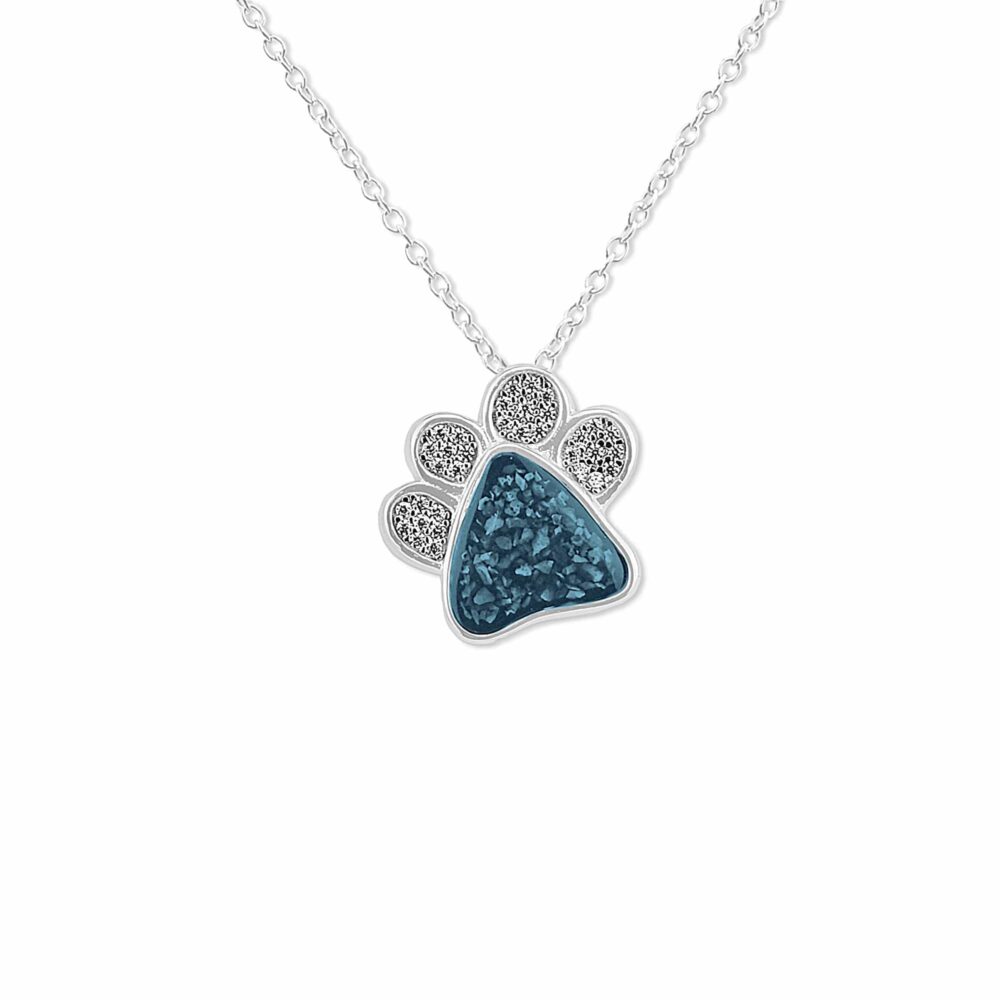 Unisex Paw Print Memorial Ashes Pendant