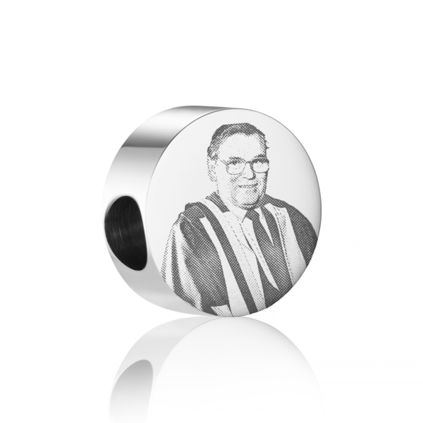 Silver Circle Photo Pandora Compatible Charm - Photo Jewellery - Memorial Jewellery - Inscripture