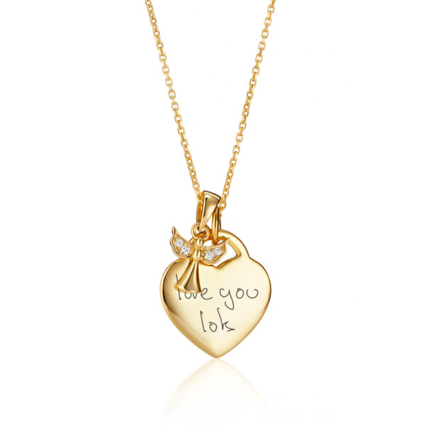 Gold Angel Handwriting Necklace