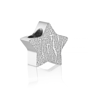 Silver Star Fingerprint Pandora Compatible Charm - Fingerprint Jewellery - Memorial Jewellery - Inscripture